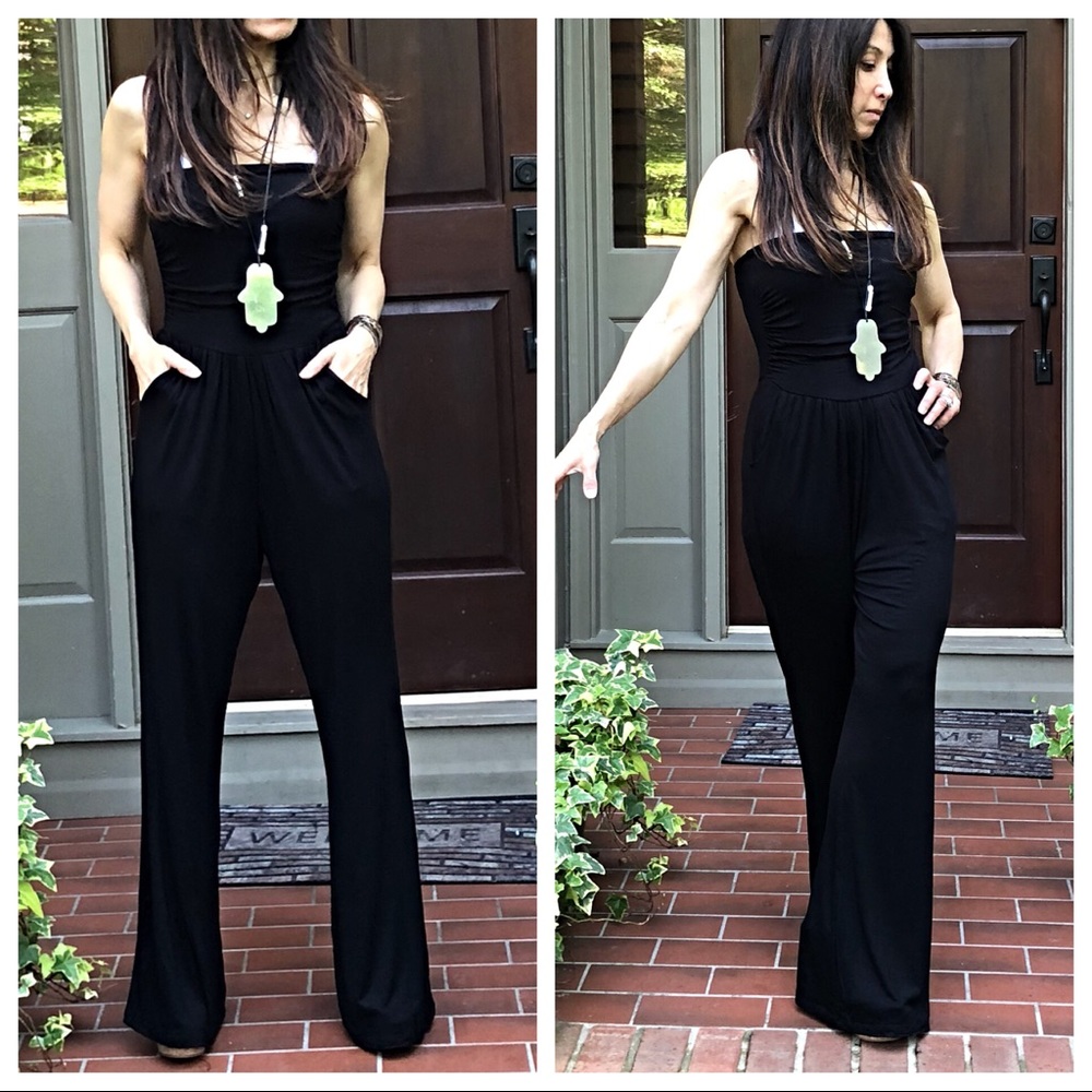 ✨LAST ONE✨Black tube side pocket jumpsuit - Picture 4 of 4